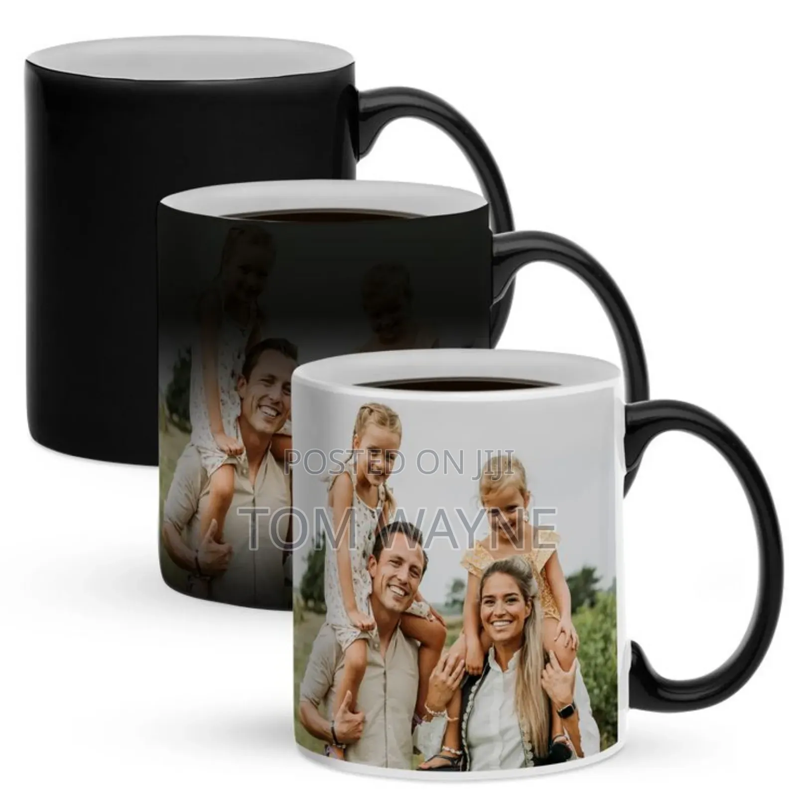 Black Color Changing Cup With a Picture
