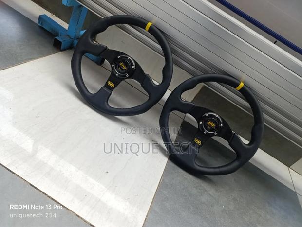 Omp Deep Dish Racing Steering Wheel Sporty Black Finish - main view