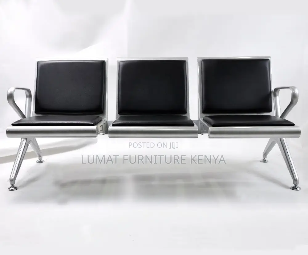 Black Heavy Duty Waiting Lobby Bench