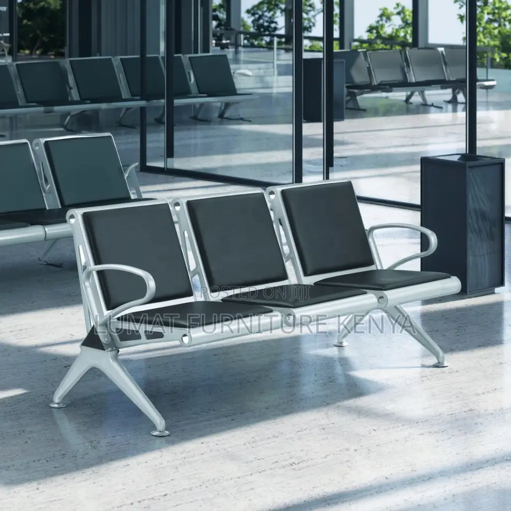 Black Heavy Duty Waiting Lobby Bench