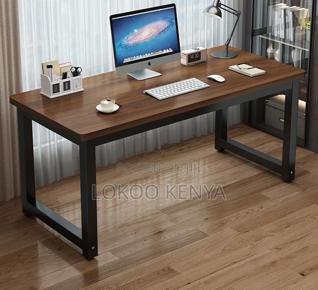 Office Desk; Rectangular Computer Desk -Simple Stylish Metal Framed