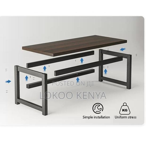 Office Desk; Rectangular Computer Desk -Simple Stylish Metal Framed - thumbnail 2