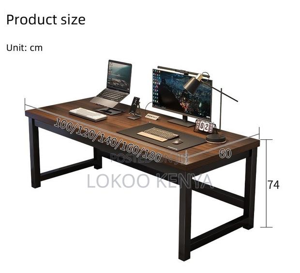 Office Desk; Rectangular Computer Desk -Simple Stylish Metal Framed - thumbnail 3
