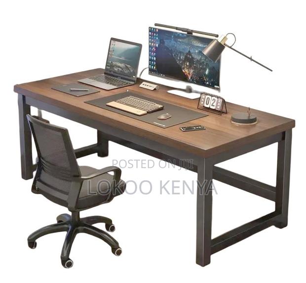 Office Desk; Rectangular Computer Desk -Simple Stylish Metal Framed - thumbnail 6