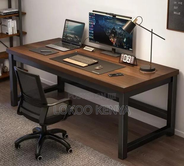 Office Desk; Rectangular Computer Desk -Simple Stylish Metal Framed - thumbnail 8