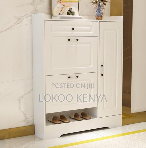 Rack Cabinet; Modern White Wood 3 Drawer Shoe Rack Storage Cabinet