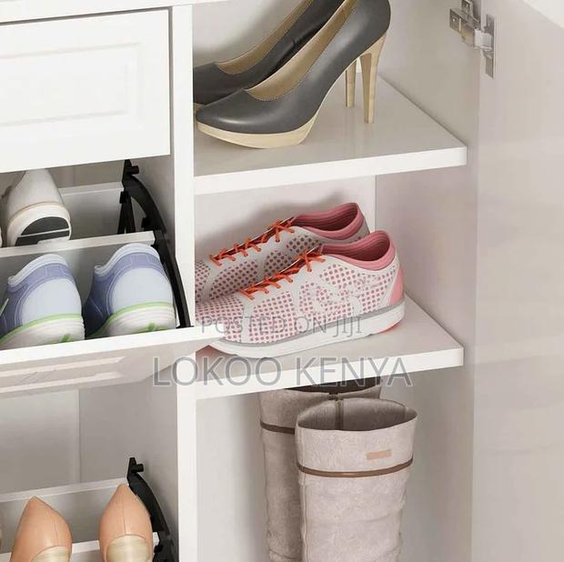Rack Cabinet; Modern White Wood 3 Drawer Shoe Rack Storage Cabinet - thumbnail 12