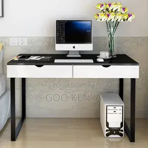 Office Desk; Stylish Wooden Computer Desk With Steel Structure