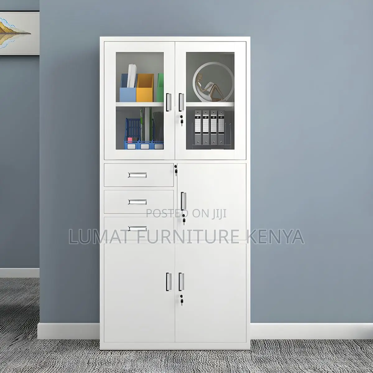 Modern Filing Cabinet Metallic With Safe