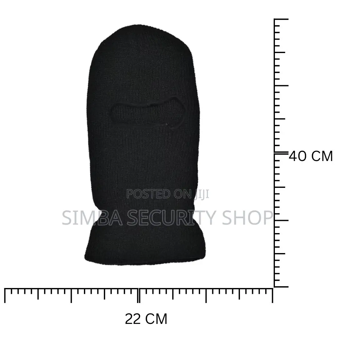 Knitted Balaclava One Hole Full Face Mask Knit Warm Winter Black Fm11