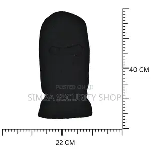 Knitted Balaclava One Hole Full Face Mask Knit Warm Winter Black Fm11