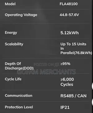 Felicity Fla48100 48v 100ah 5kwh Sodium Lithium Battery