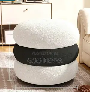 Home Stool; Comfortable Lamb Fleece Make-Up Stool for Dressing Desk