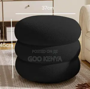 Home Stool; Comfortable Lamb Fleece Make-Up Stool for Dressing Desk