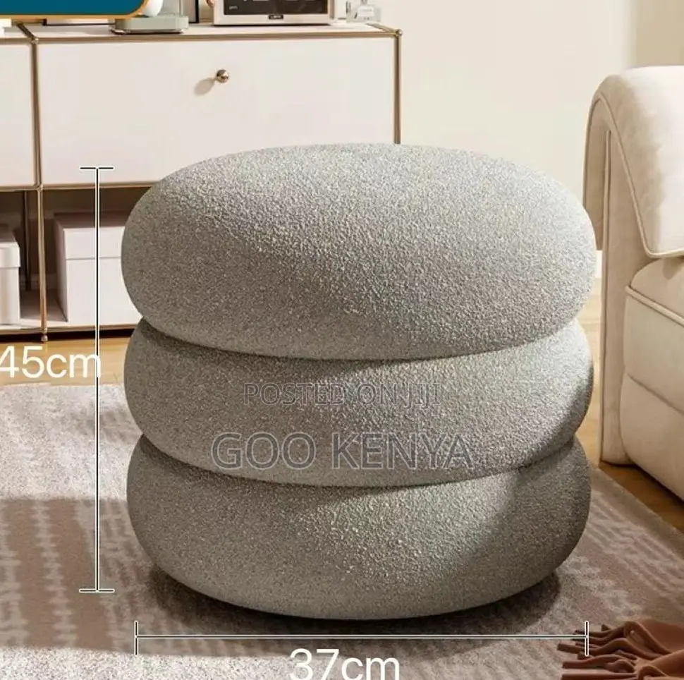 Home Stool; Comfortable Lamb Fleece Make-Up Stool for Dressing Desk