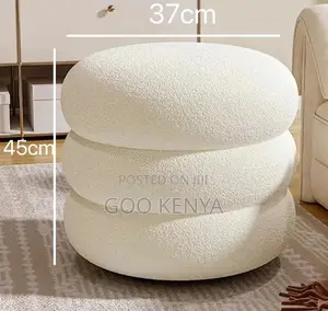 Home Stool; Comfortable Lamb Fleece Make-Up Stool for Dressing Desk