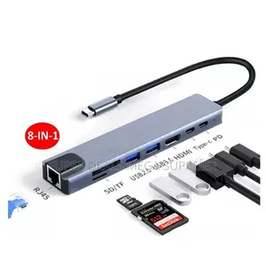 8 in 1 Type C Hub Ultra Hd Docking Station With Ethernet and Hdmi