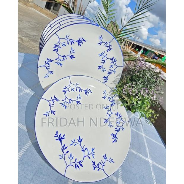 6pcs White Blue Ceramic Plate* - main view