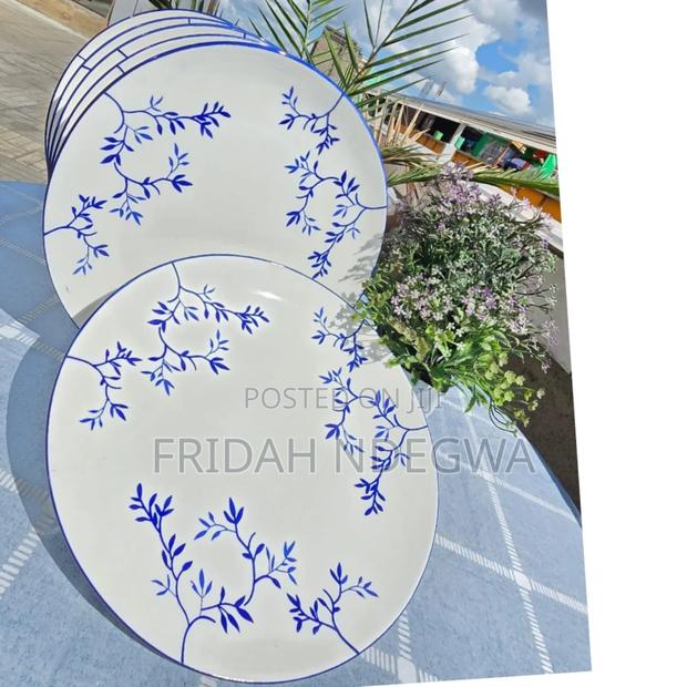 6pcs White Blue Ceramic Plate* - thumbnail 2