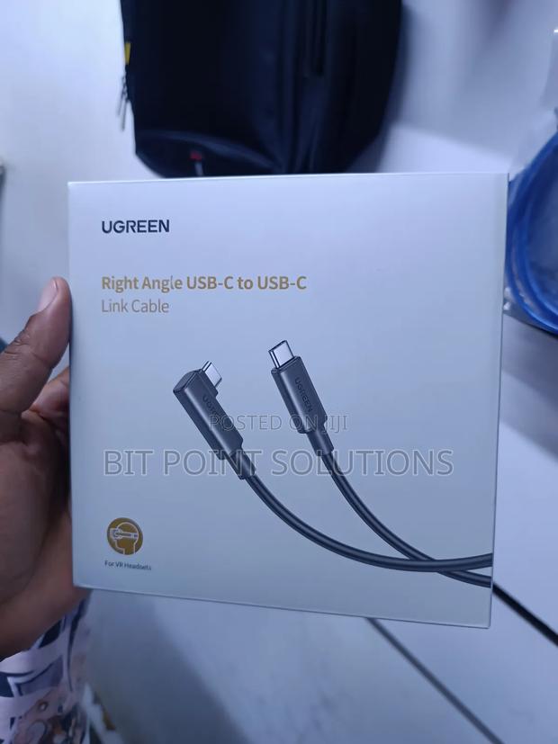 Ugreen Right Angle Usb-C to Usb-C Link Cable 5m Black - thumbnail 2
