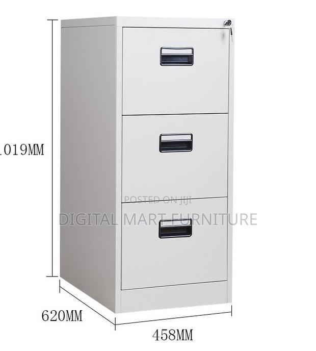 Office Cabinet: Three Drawer Small Steel File Cabinet - thumbnail 2