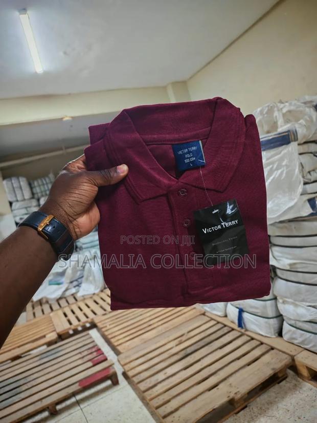 Maroon and Cream Collar Maroon Polo - main view