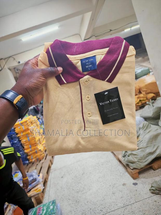 Maroon and Cream Collar Maroon Polo - thumbnail 2