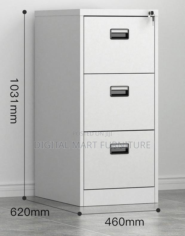 Office Cabinet: Three Drawer Small Steel File Cabinet - thumbnail 11