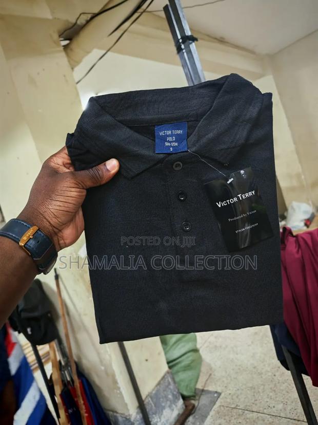 White and Black Plain Polo Shirts - thumbnail 2