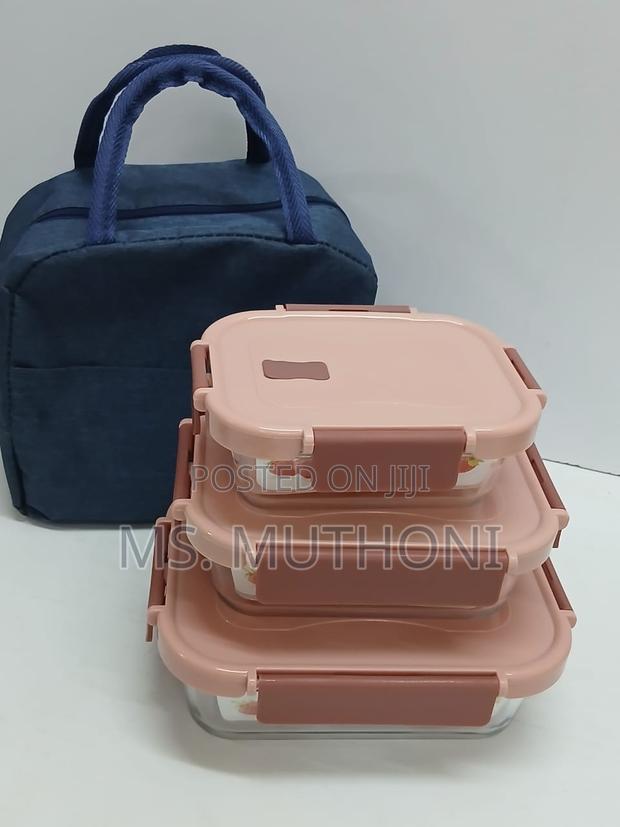 3 Pieces Glass Lunch Box With Lunch Bag* - thumbnail 4