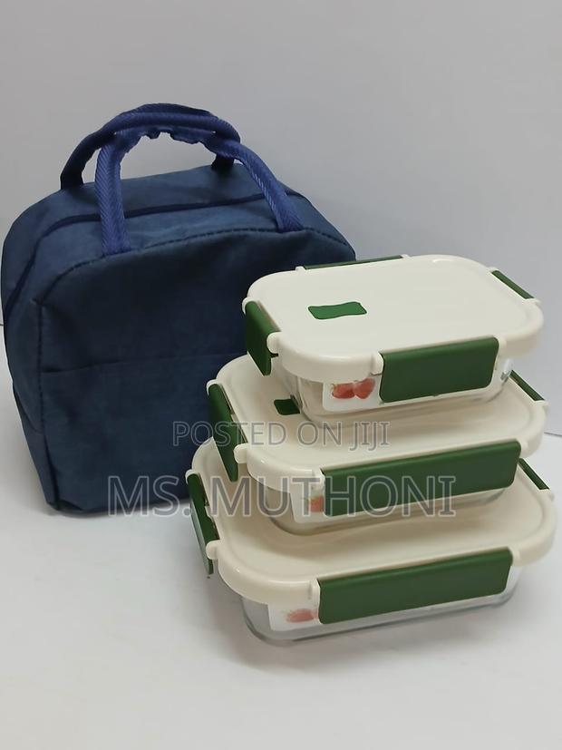 3 Pieces Glass Lunch Box With Lunch Bag* - thumbnail 3