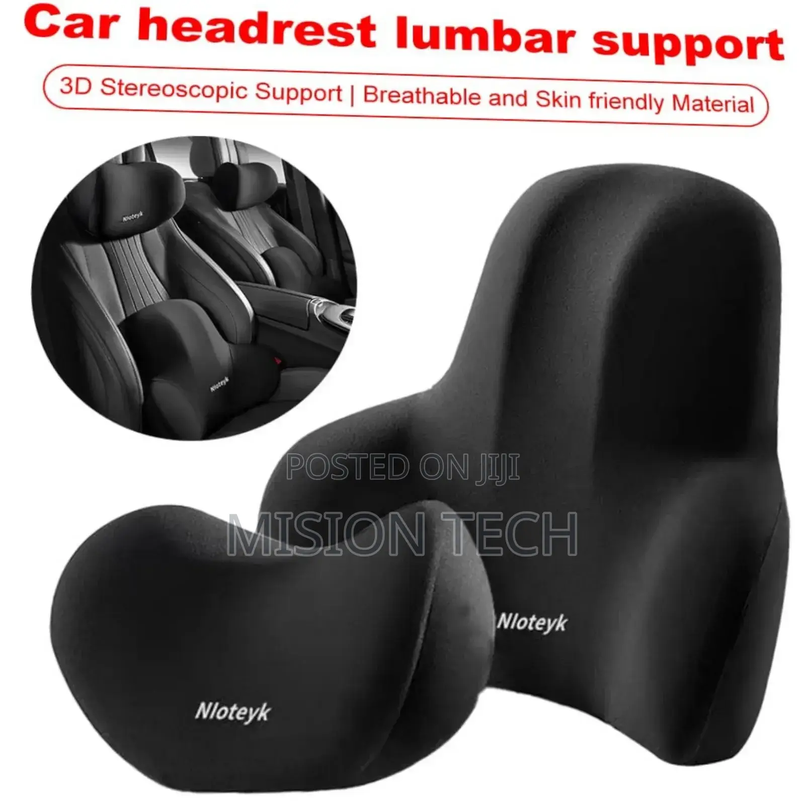 2ps Set Car Headrest and Backrest Lumbar Support*Car Pillow Foam