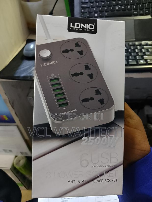 Ldnio 3 Way 6 Usb Power Socket