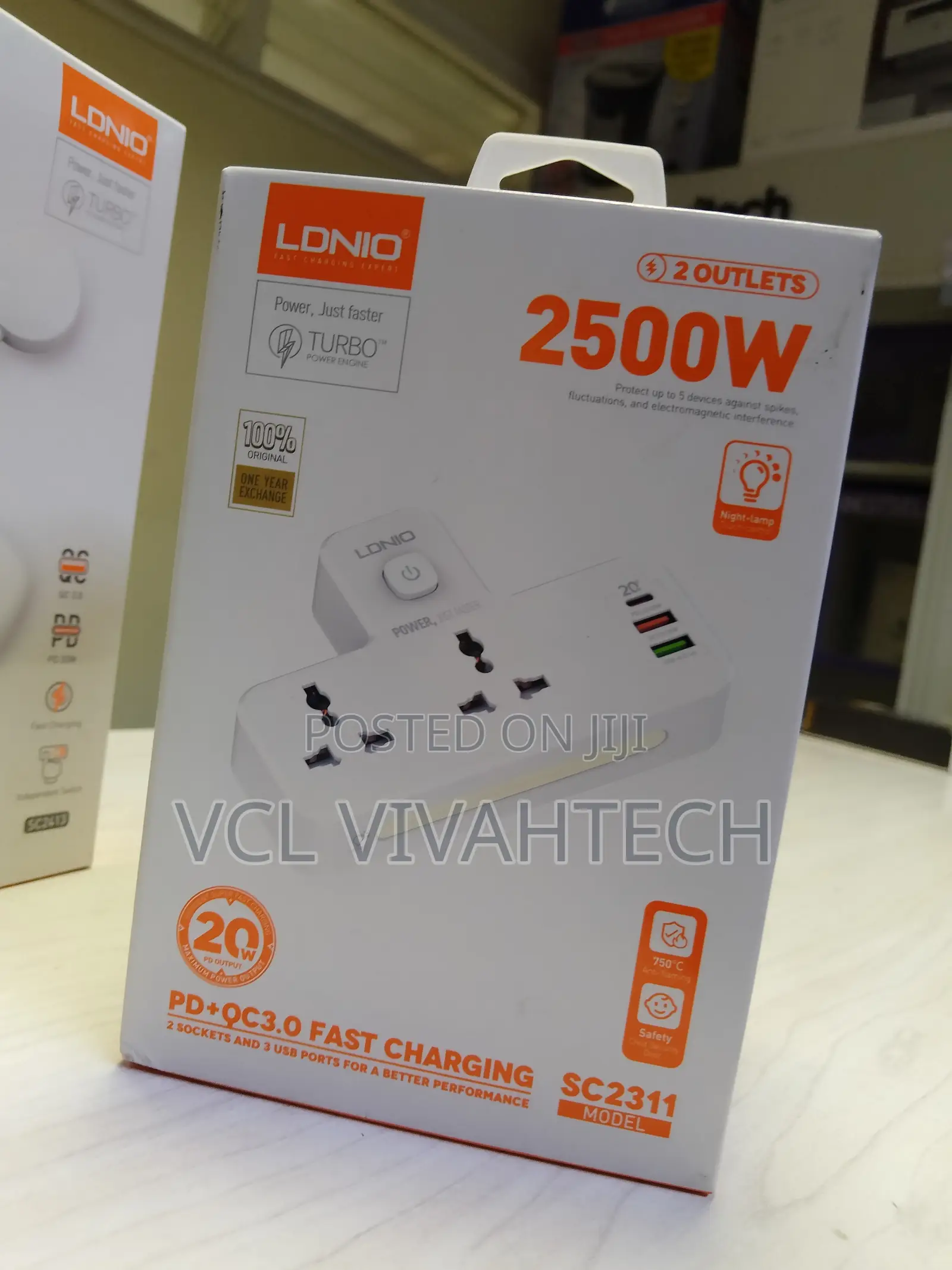 Ldnio 2 Ac Outlets Portable Extension Power Socket Sc2311