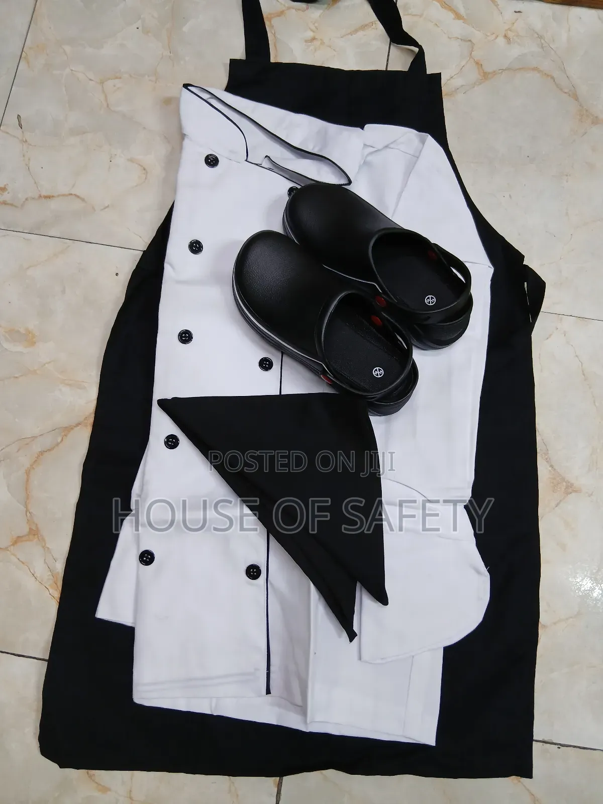 White Chef Coats Croc and Scarf