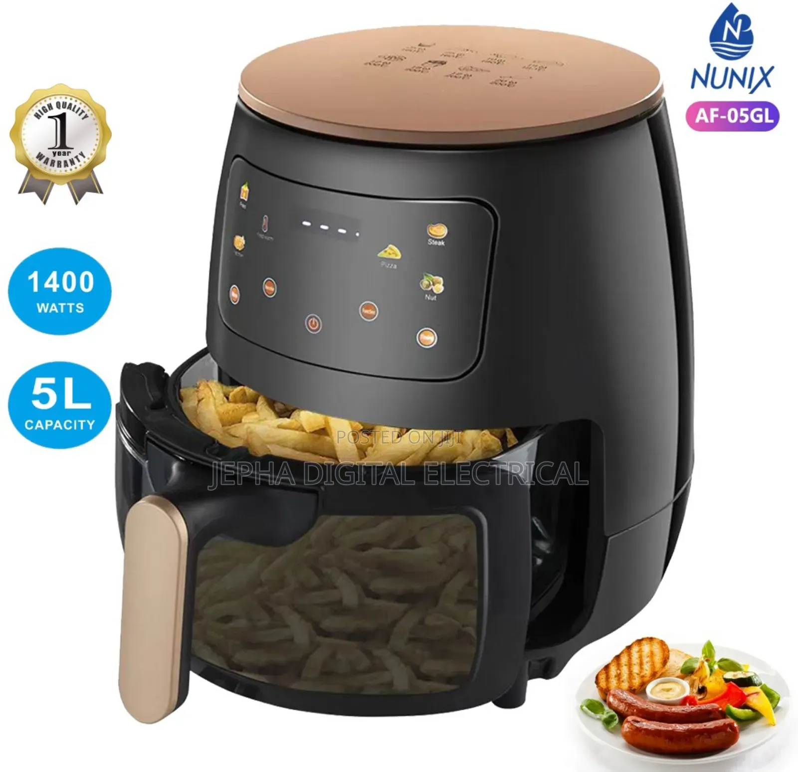 Air Fryer 5ltr/Nunix Af 05 Gl