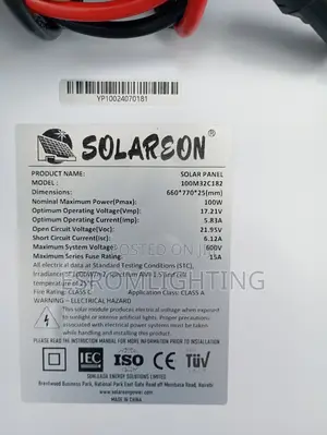 Solareon 100 Watts Monocrystalline Solar Panel
