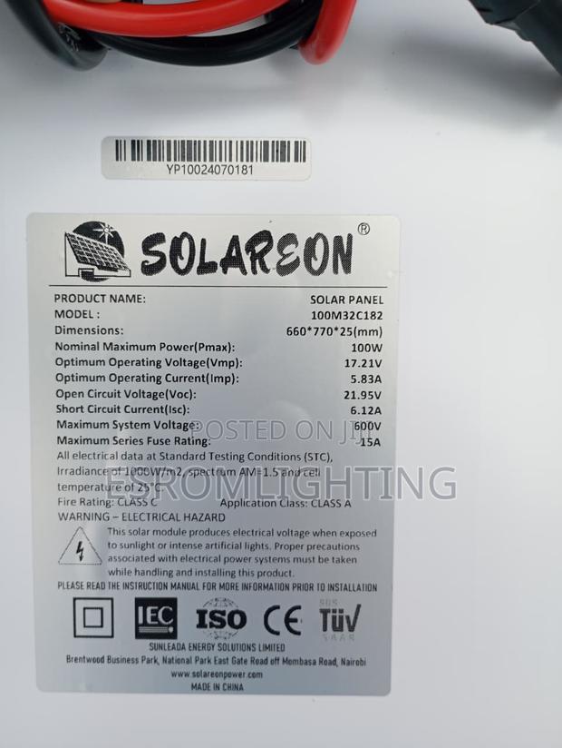 Solareon 100 Watts Monocrystalline Solar Panel - thumbnail 4