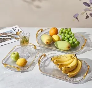3in1 Striped Tray With Gold Rimmed Handles-Alp