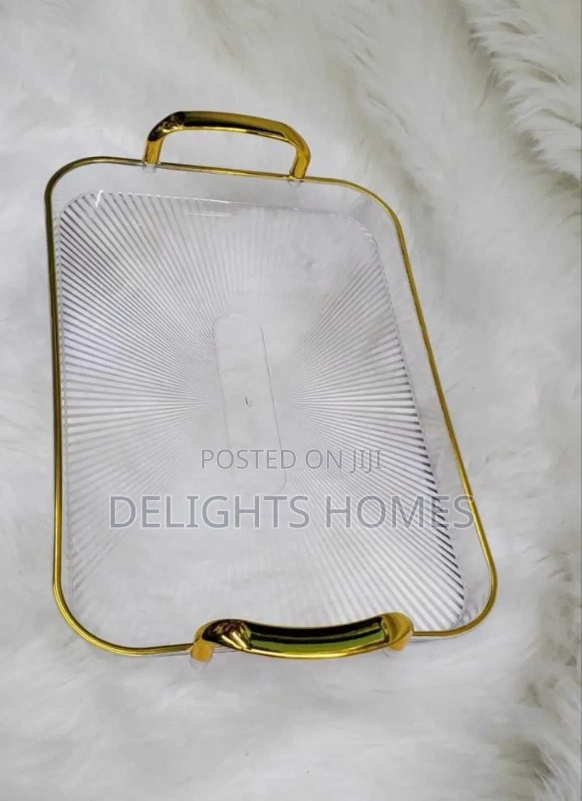 3in1 Striped Tray With Gold Rimmed Handles-Alp