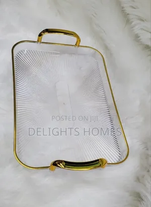 3in1 Striped Tray With Gold Rimmed Handles-Alp