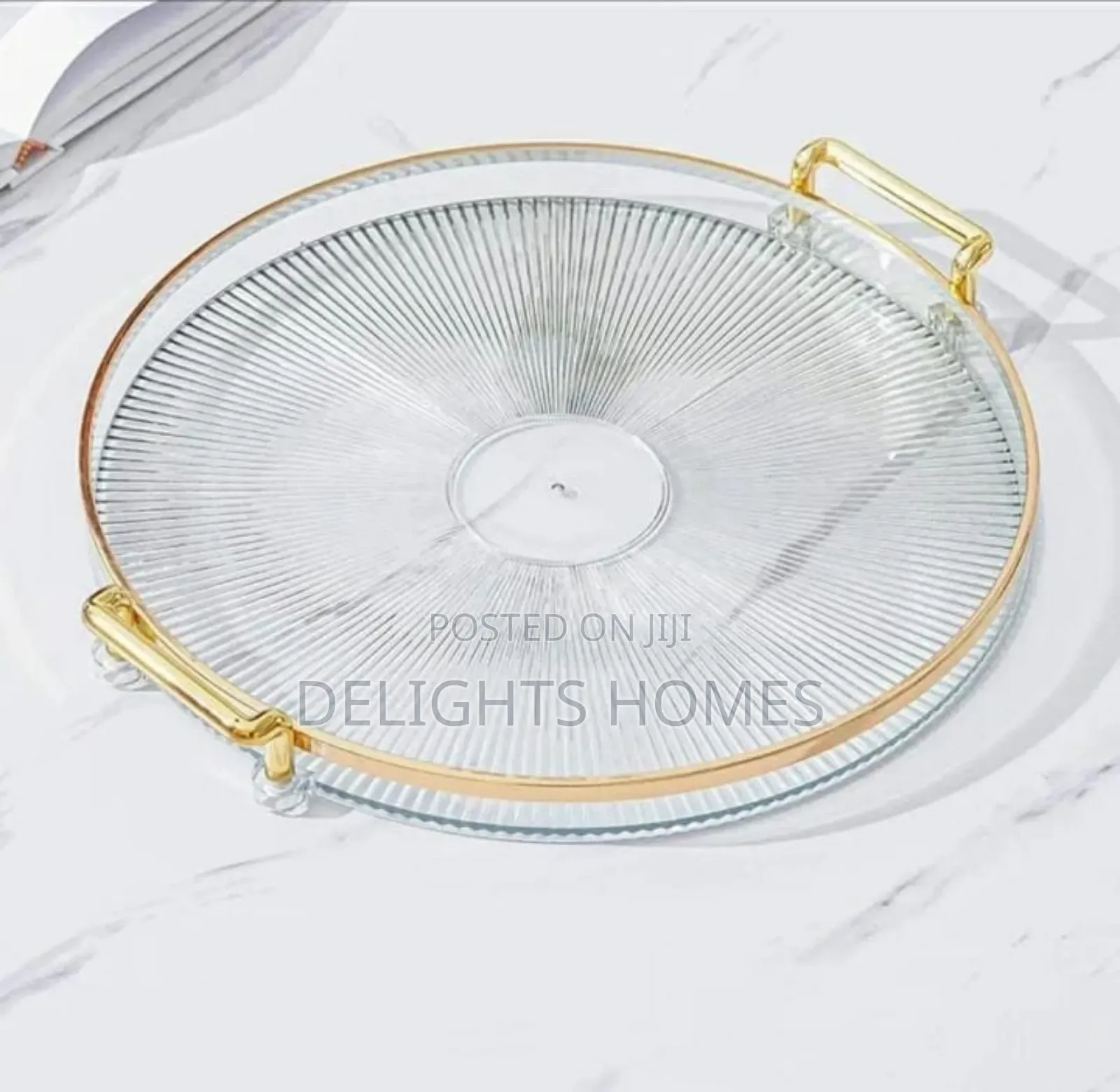 3in1 Striped Tray With Gold Rimmed Handles-Alp