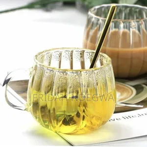 Stripped Pumpkin Shape Borosilicate Cups