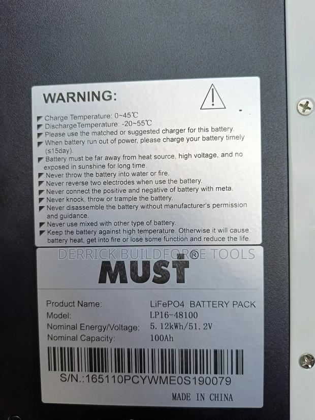 Must 5.12kwh/51.2v Heavy Duty Lithium Battery - thumbnail 2