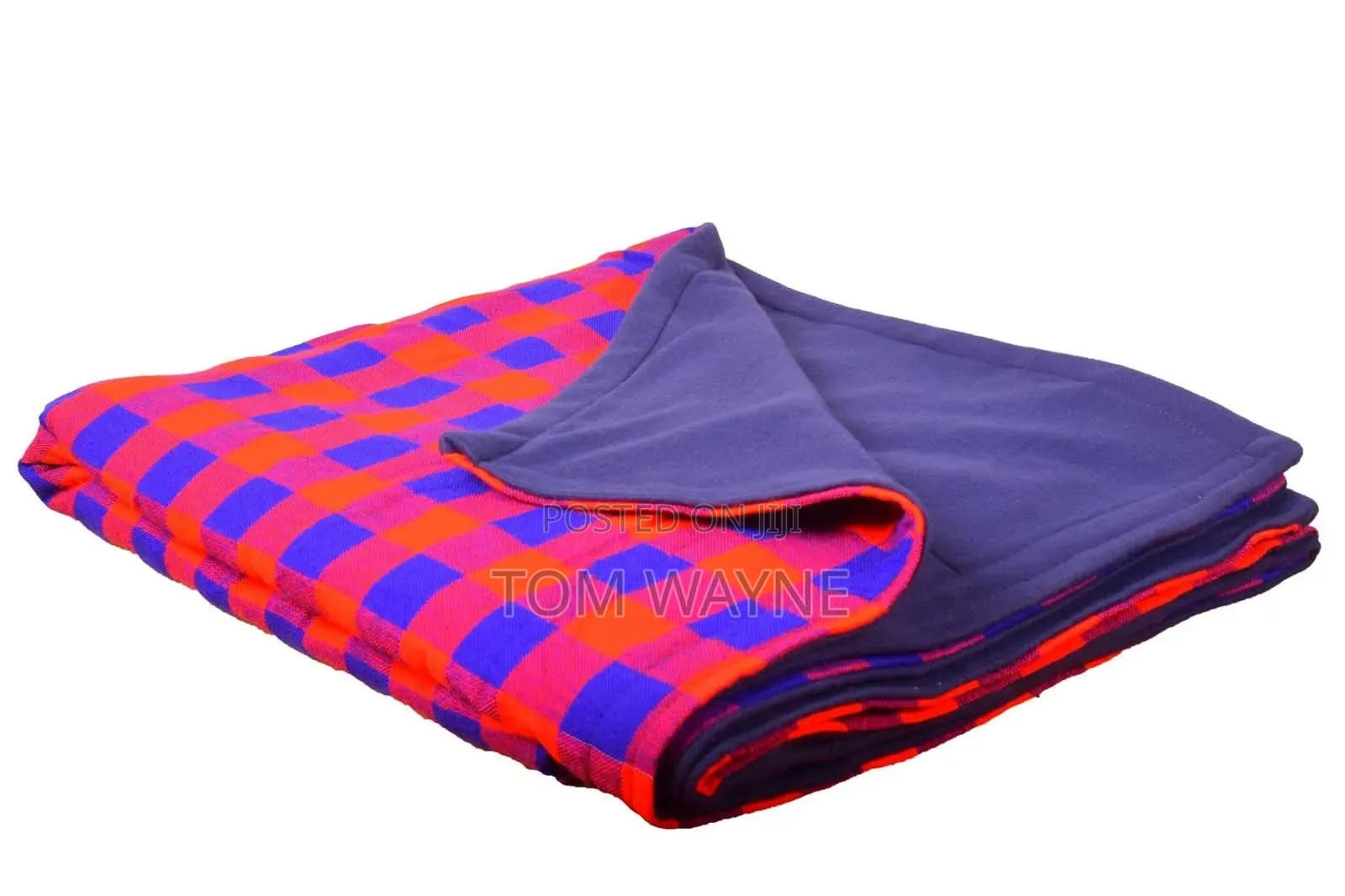 Maasai Shuka Attached With Soft Fleece Blanket
