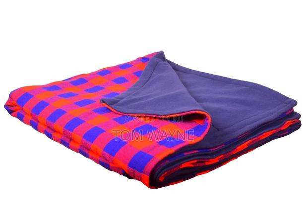 Maasai Shuka Attached With Soft Fleece Blanket