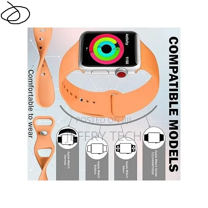 Casewaa Apple Watch Bands 41mm 40mm 38mm, Soft Silicone