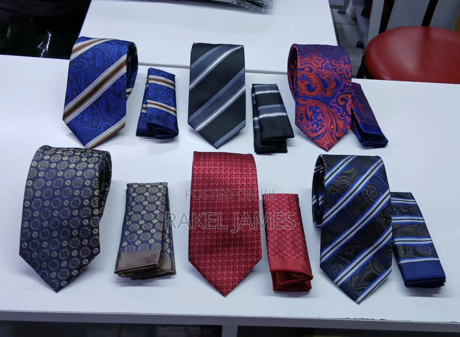 Medium Ties With Pocket Square