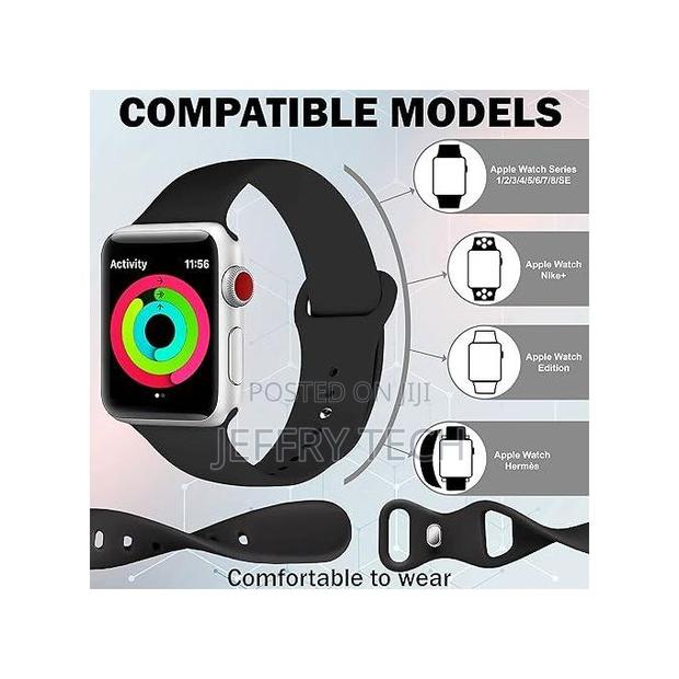 Mwefer Apple Watch Bands 41mm 40mm 38mm, Soft Silicone Strap - thumbnail 3