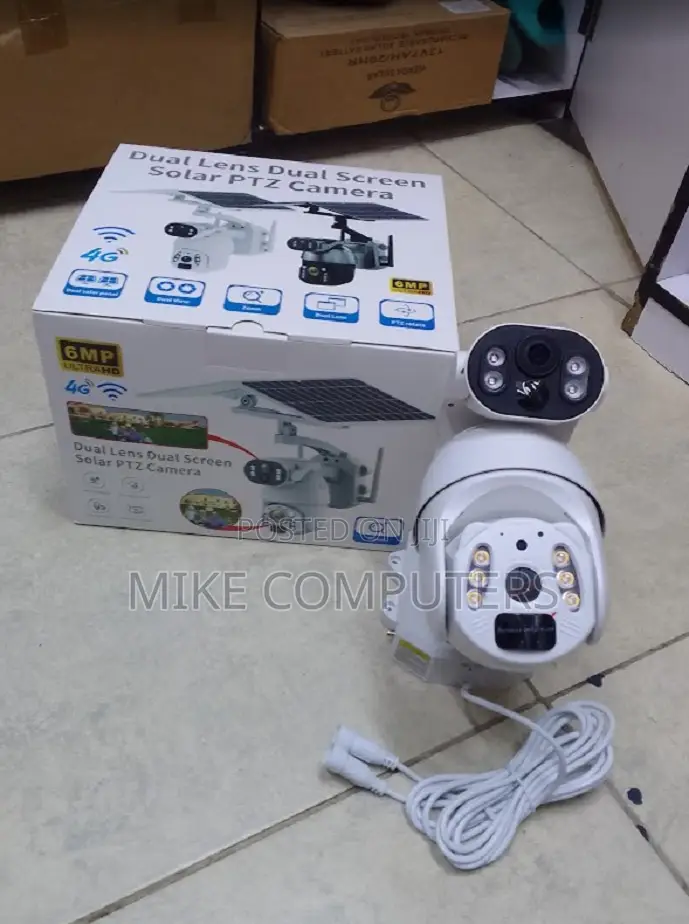 U-Box Dual Lens Dual Screen Solar PTZ Camera 6mp Full Hd